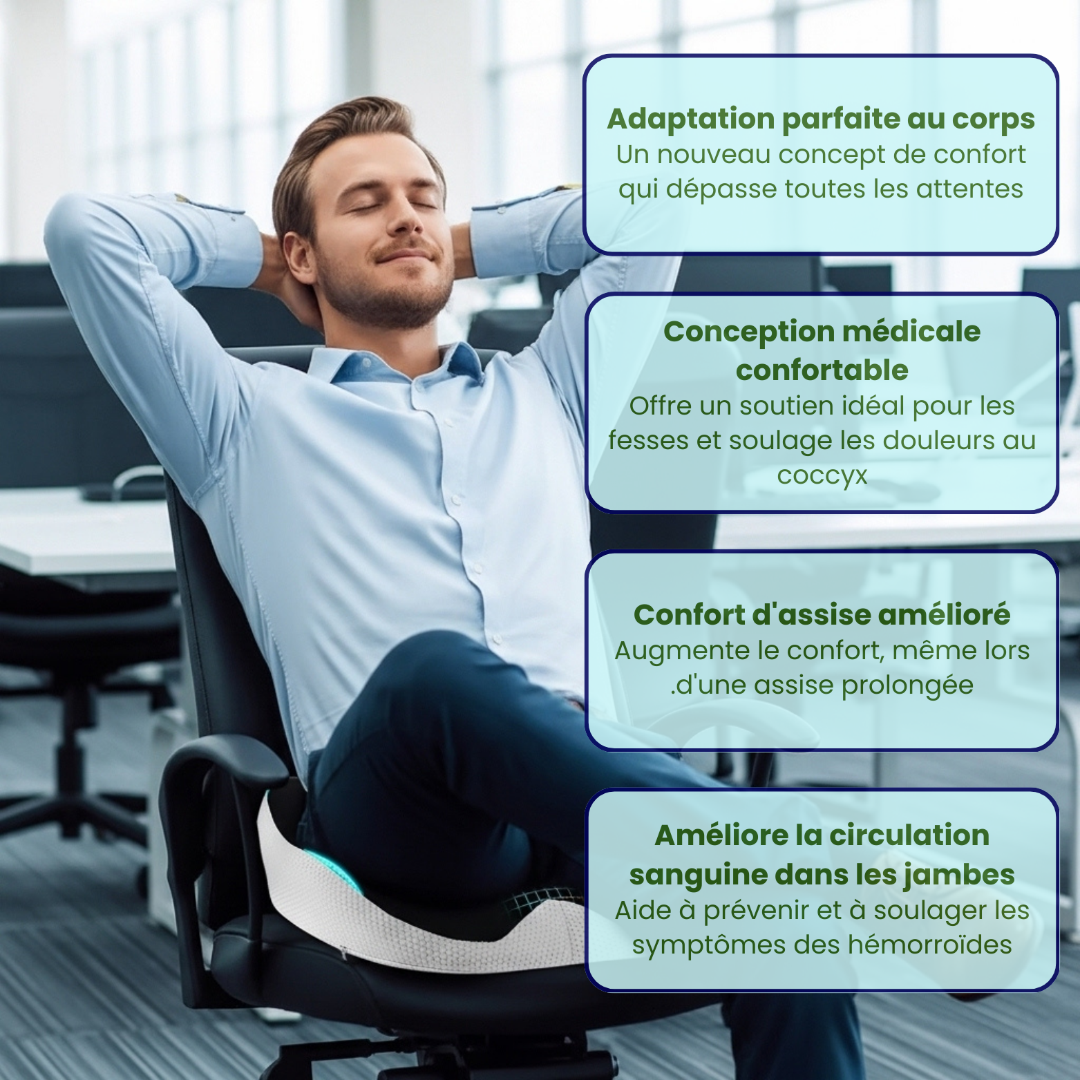 Coussin Ergonomique Premium : Adieu Sciatique et Douleurs Lombaires